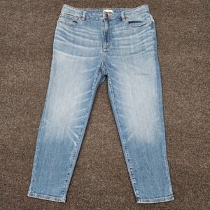 Eileen Fisher Womens 16P Petite Cropped Denim Jeans Organic Cotton Stretch